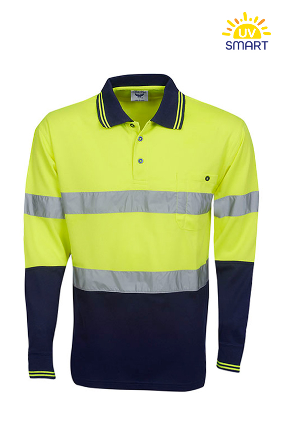 Day/night Hi Vis Cooldry Polo, Long Sleeve